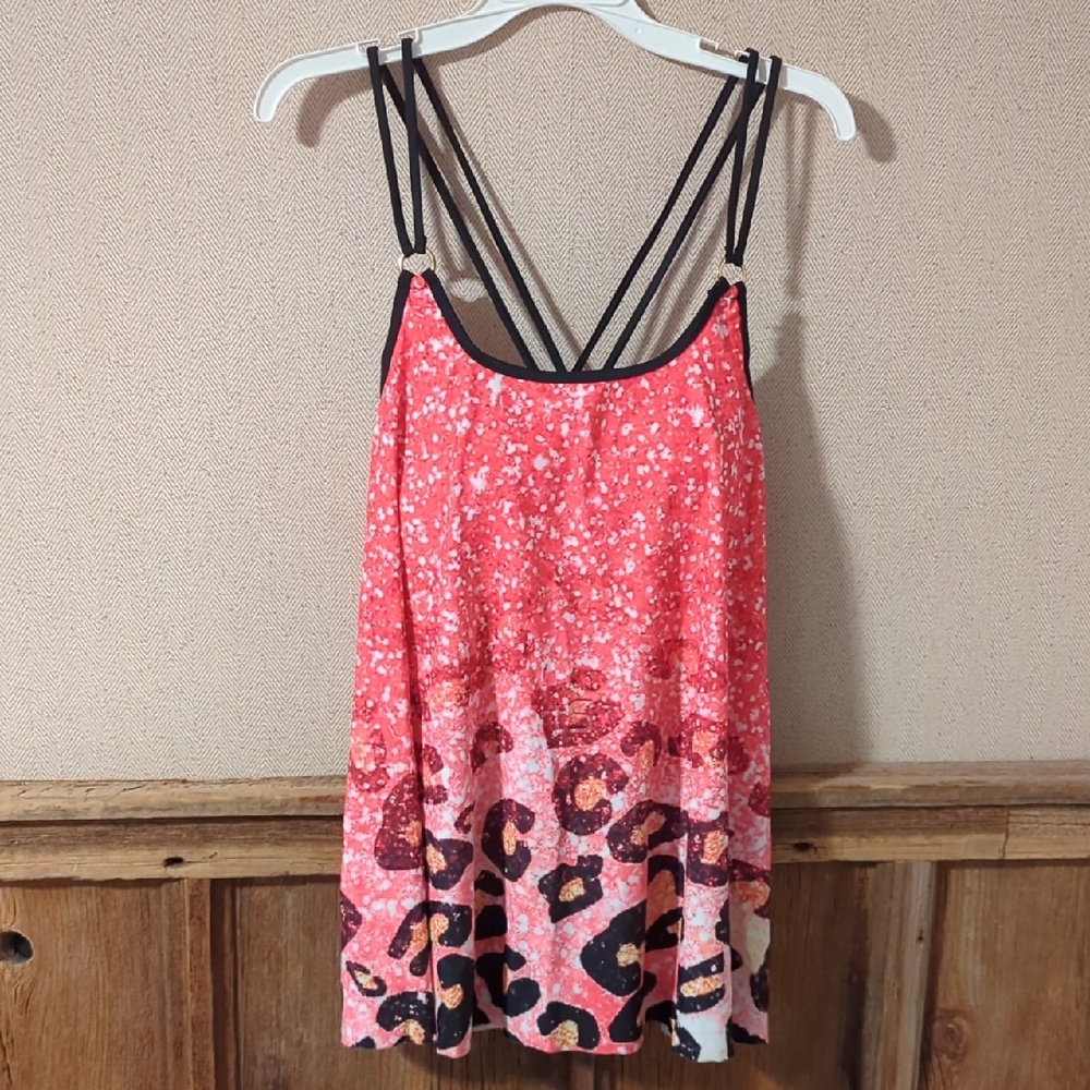 Chic Leopard Print Strappy Swim Top